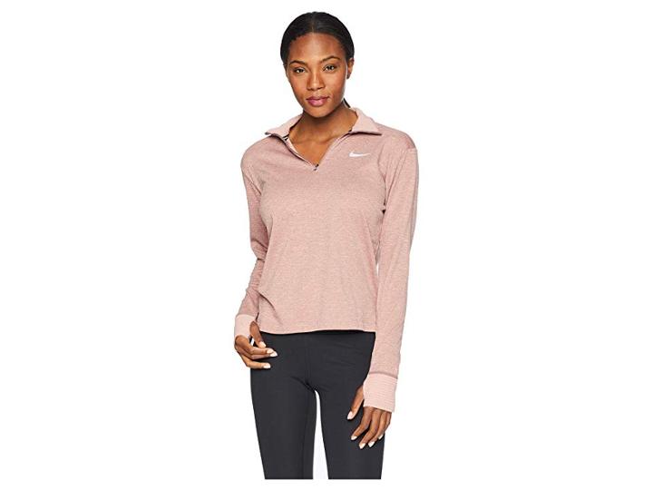 Nike Thermasphere Element 2.0 1/2 Zip Top (rust Pink/heather/smokey Mauve) Women's Long Sleeve Pullover