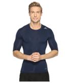 Adidas Techfit Compression Short Sleeve Top (collegiate Navy) Men's Clothing