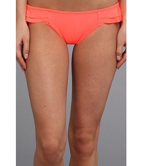 O'neill Solids Ruffle Pant Bottom (hot Coral) Women's Swimwear