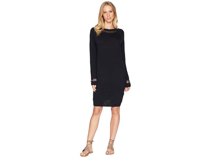 Roxy Expression Of Nature Knit Smocked Dress (true Black) Women's Dress