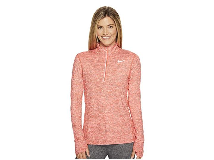 Nike Dri-fittm Element Half Zip (track Red/heather) Women's Long Sleeve Pullover