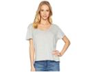 Michael Stars Ultra Jersey Cropped V-neck Tee (heather Grey) Women's T Shirt