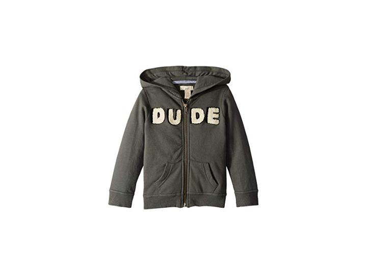 Peek Dude Zip Hoodie (infant) (olive) Boy's Sweatshirt