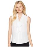 Calvin Klein Sleeveless Tie Neck Top (white) Women's Sleeveless