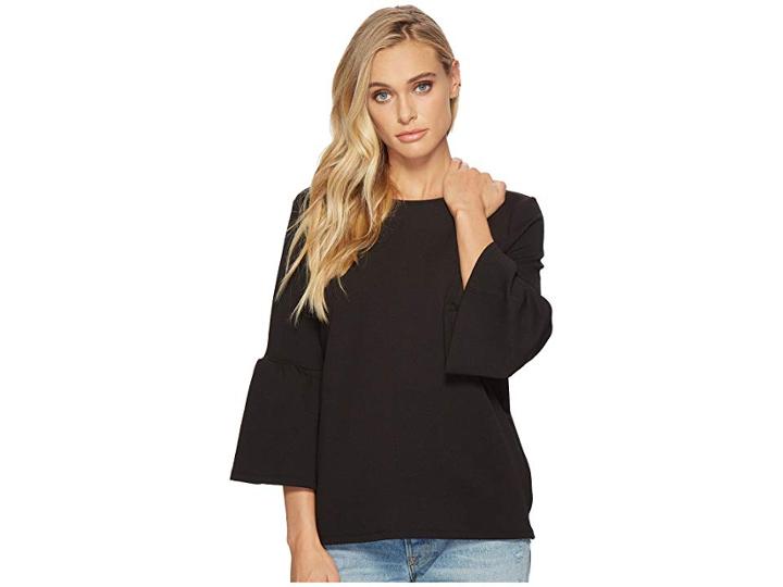 Kensie Stretchy Crepe Tees Top Ks3k3387 (black) Women's T Shirt