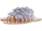 Ancient Greek Sandals Hara (stripes Blue Vachetta/print Cotton) Women's Sandals