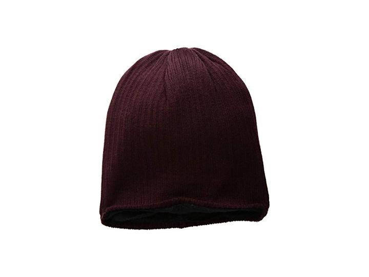 Hat Attack Rib Knit Cozy Beanie (plum) Beanies