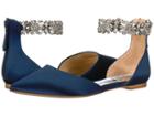 Badgley Mischka Morgen (midnight Blue Satin) Women's Flat Shoes
