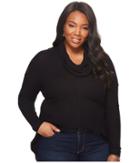 Lucky Brand Plus Size Cowl Neck Thermal (lucky Black) Women's Clothing