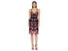 Marchesa Sleeveless Embroidered Laser Cut Neoprene Cocktail With Peplum And Trims (black) Women's Dress