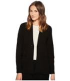 Eileen Fisher Ponte Stand Collar Blazer (black) Women's Jacket
