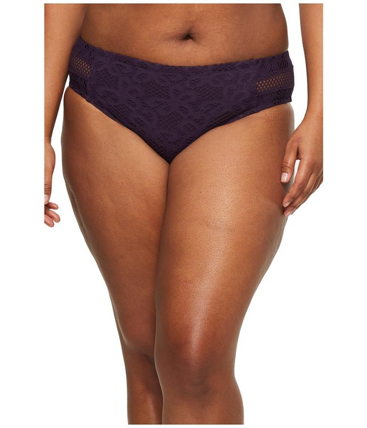 Becca By Rebecca Virtue Plus Size Captured Hipster Pant Bottoms (plum) Women's Swimwear