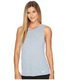 Nike Dry Tomboy Cross-dye Tank Top (cool Grey/heather/pure Platinum/white) Women's Sleeveless