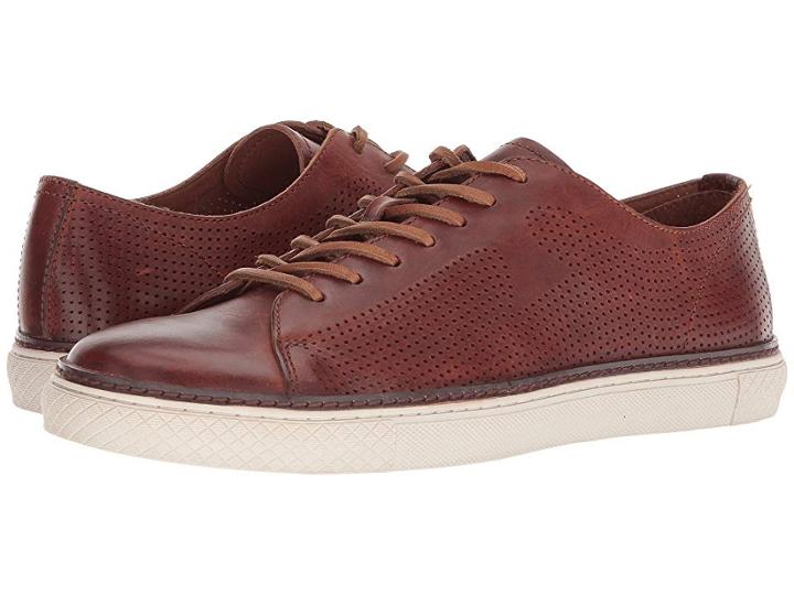 Frye Gates Perf Logo Low (brown Vintage Veg Tan) Men's Lace Up Casual Shoes