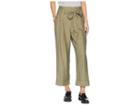J.o.a. Pleated Roll Up Paper Bag Pants (olive) Women's Casual Pants