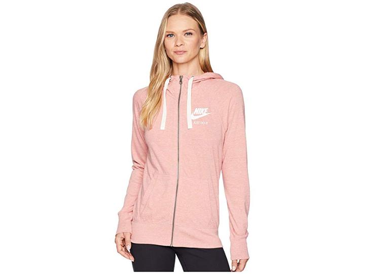 Nike Gym Vintage Full Zip Hoodie (rust Pink/sail) Women's Sweatshirt