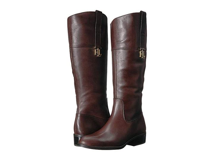 Lauren Ralph Lauren Merrie (dark Brown Burnished Calf) Women's Shoes