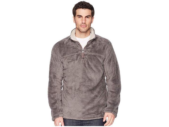 True Grit Double Plush 1/4 Zip Pullover (charcoal) Men's Clothing