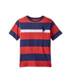 Polo Ralph Lauren Kids Striped Cotton Jersey T-shirt (big Kids) (maine Red Multi) Boy's T Shirt