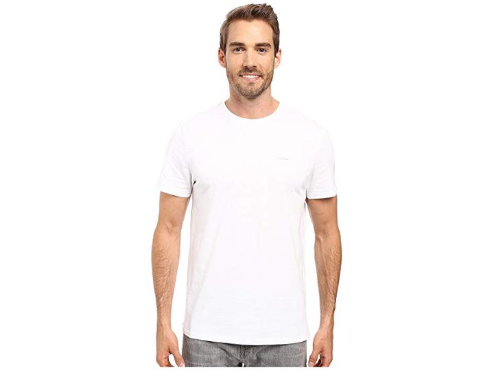 Calvin Klein Short Sleeve Pima Cotton Crew T-shirt (white) Men's T Shirt