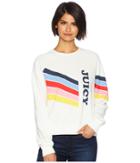 Juicy Couture Juicy Rainbow Logo Terry Pullover (bleached Bone) Women's Clothing