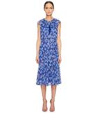 Kate Spade New York Full Plume Tangier Floral Chiffon Dress (cobalt Blue) Women's Dress