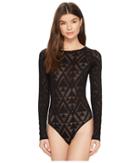 Only Hearts Origami Burnout Raglan T-shirt Bodysuit (black) Women's Pajama