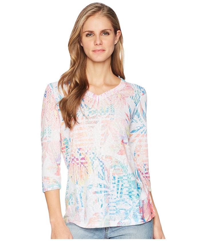 Fdj French Dressing Jeans Tropical Print V-neck Top (multi) Women's Clothing