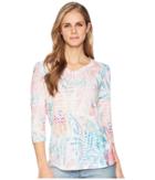 Fdj French Dressing Jeans Tropical Print V-neck Top (multi) Women's Clothing