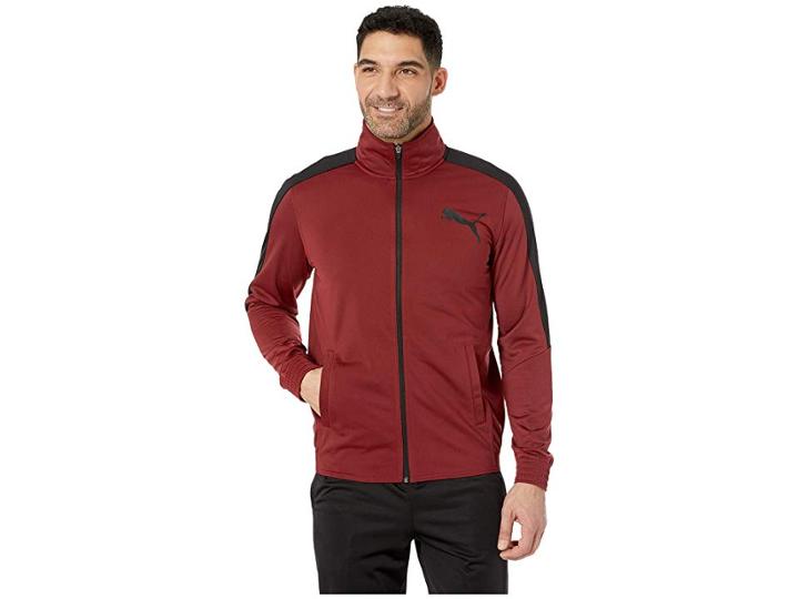 Puma Contrast Jacket (pomegranate/puma Black) Men's Coat