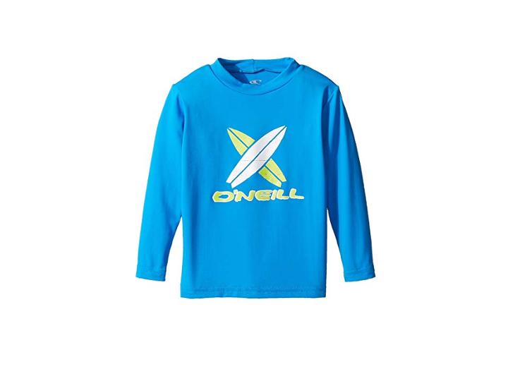 O'neill Kids Skins Long Sleeve Rash Tee (infant/toddler/little Kids) (brite Blue) Kid's Swimwear