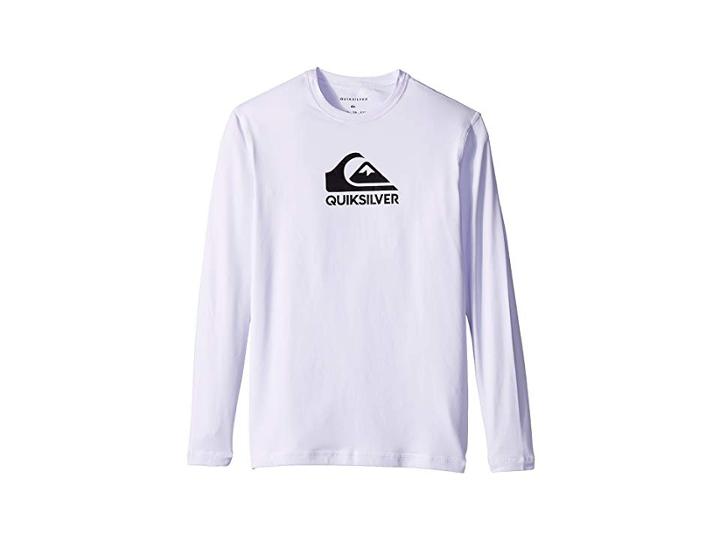 Quiksilver Kids Solid Streak Long Sleeve Rashguard (big Kids) (white) Boy's Long Sleeve Pullover