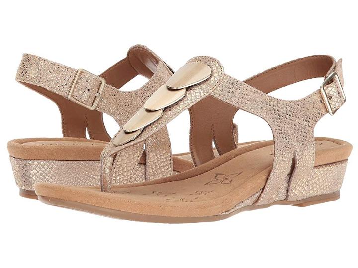 Comfortiva Summit (gold Shell Suede) Women's Sandals