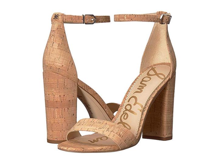 Sam Edelman Yaro Ankle Strap Sandal Heel (natural Premium Cork) Women's Dress Sandals