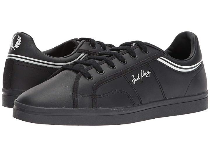 Fred Perry Sidespin Leather (black/snow White) Men's Lace Up Casual Shoes