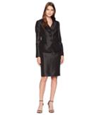 Le Suit Shiny Three-button Skirt Suit (black) Women's Suits Sets