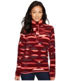 Columbia Mountain Side Printed Pullover (bloodstone Southwest Print/red Coral) Women's Long Sleeve Pullover