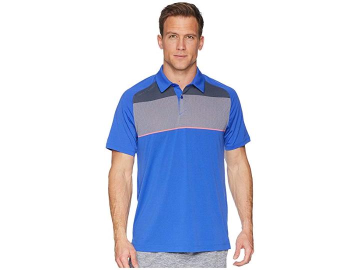 Under Armour Golf Threadborne Infinite Polo (jupiter Blue/zinc Gray/rhino Gray) Men's Clothing