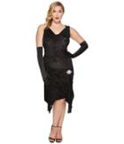 Unique Vintage Plus Size Velma Flapper Dress (black) Women's Dress