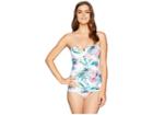Tommy Bahama Fronds Ferdinan Bandeau One-piece Swimsuit (white) Women's Swimsuits One Piece