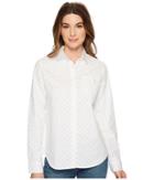 U.s. Polo Assn. Stretch Poplin Dot Print Woven Shirt (optic White) Women's Clothing