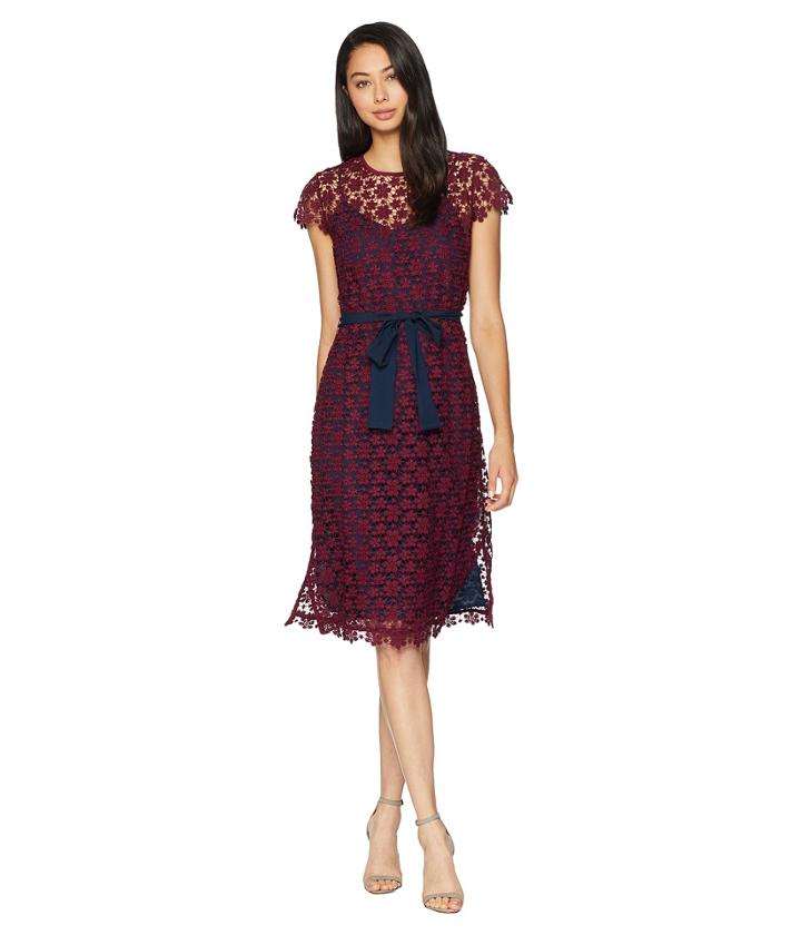 Juicy Couture Lydia Guipure Lace Maxi Dress (bordeaux) Women's Dress
