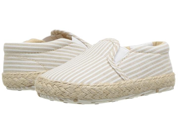 Janie And Jack Espadrille Shoe (infant) (tan Stripe) Boys Shoes