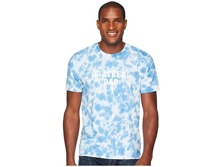 Life Is Good Grateful Dad Crusher Tee (marina Blue) Men's Short Sleeve Pullover
