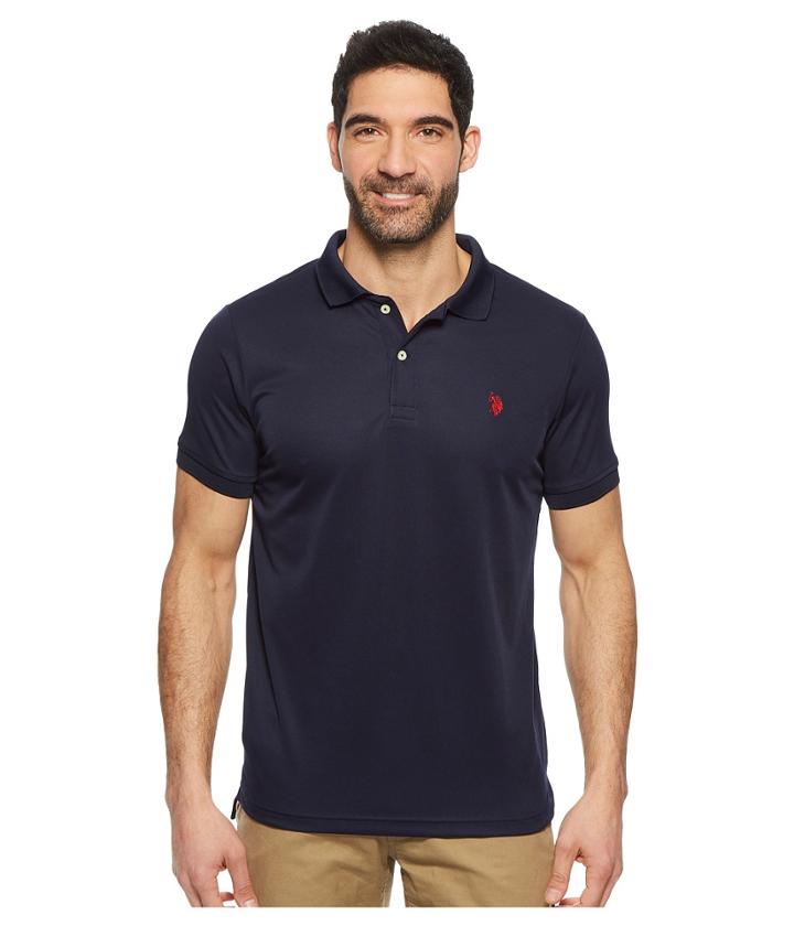 U.s. Polo Assn. Classic Fit Interlock Solid Polo Shirt (classic Navy) Men's Clothing