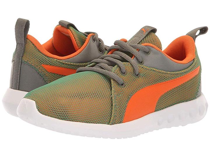 Puma Kids Carson 2 Breathe (big Kid) (castor Grey/vibrant Orange) Boys Shoes