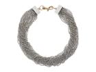 Steve Madden Beaded Layered Interlock Lobster Necklace (silver) Necklace
