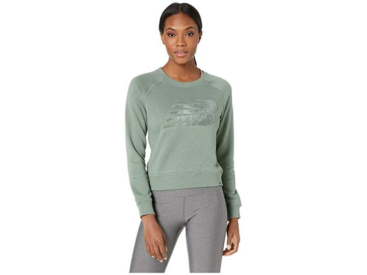 New Balance Chenille Brushed Crew Top (vintage Cedar) Women's Sweater