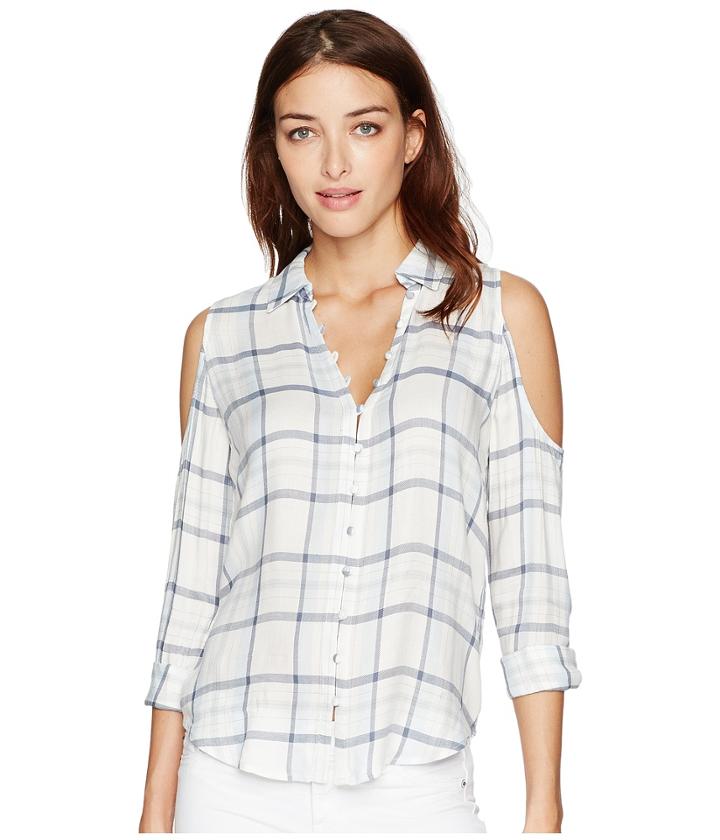 Paige Bellini Shirt (bright White/periwinkle) Women's Clothing