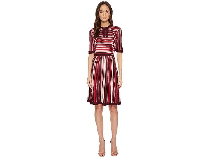 Kate Spade New York Multi Stripe Sweater Dress (charm Red/multi) Women's Dress